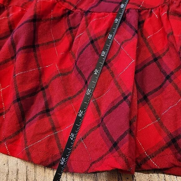 Red Plaid Ruffle Dress Lomg Sleeve Size L Wrangler Girls Excellent New Condition - Picture 8 of 11